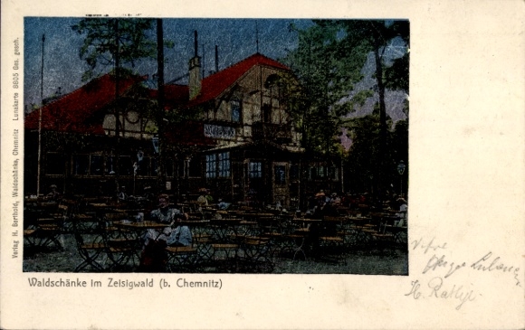 Luna Postcard Chemnitz in Saxony, Waldschänke in the Zeisigwald
