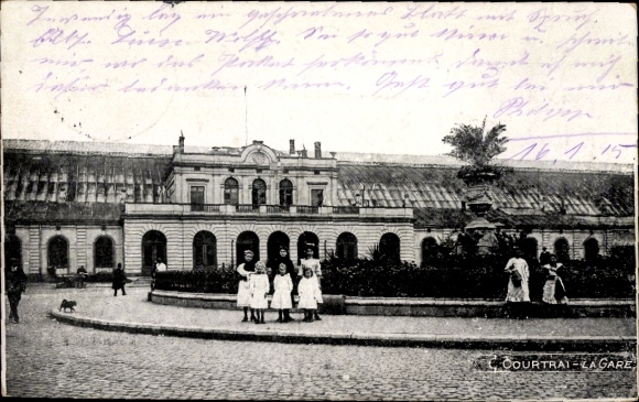 Ansichtkaart Kortrijk Kortrijk West-Vlaanderen, La gare, treinstation