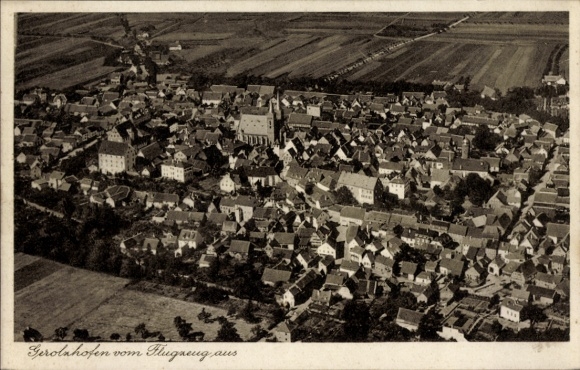 Postcard Gerolzhofen in Lower Franconia, aerial photograph