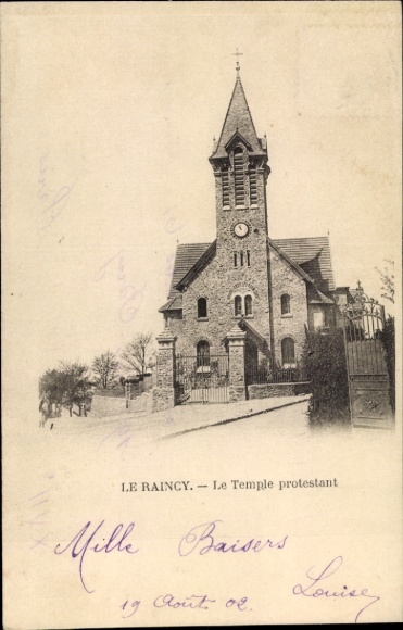 Ak Le Raincy Seine Saint Denis, Kirche, protestantisches Gotteshaus, steinerne Architektur, sonni