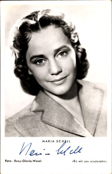 Ak Schauspielerin Maria Schell, Portrait, Bis wir uns wiedersehn, Autogramm