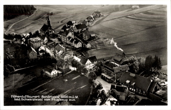 Ak Schönwald im Schwarzwald, Luftaufnahme