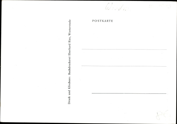 Postcard Hüllstede Westerstede in Lower Saxony, inn, hall, windmill, school