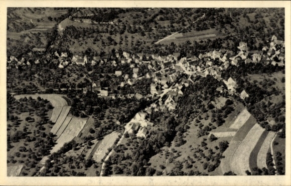 Postcard Neidlingen an der Teck Baden Württemberg, aerial photograph