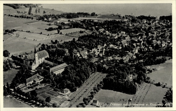 Ak Dießen am Ammersee Oberbayern, Fliegeraufnahme