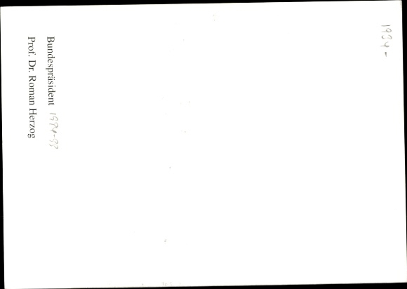 Ak-politicus Roman Herzog, voormalig bondspresident, handtekening