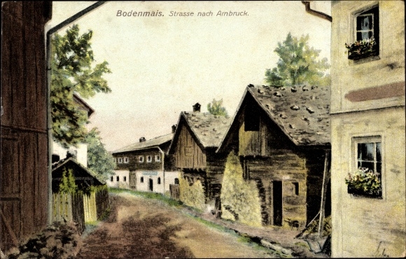 Ak Bodenmais im Bayerischen Wald Niederbayern, Straße nach Arnbruck, Wohnhäuser