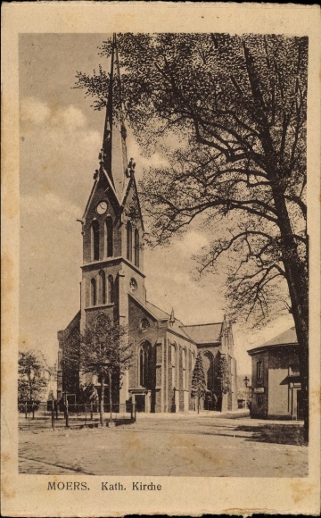 Postcard Moers am Niederrhein, view of the Catholic Church