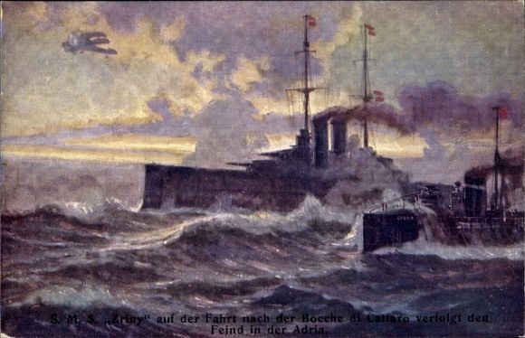 Ak Oostenrijks oorlogsschip, SMS Zriny, KuK Kriegsmarine, Adriatische missie