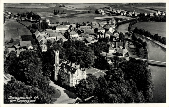 Ak Oberlangenstadt Küps im Frankenwald Bayern, Fliegeraufnahme