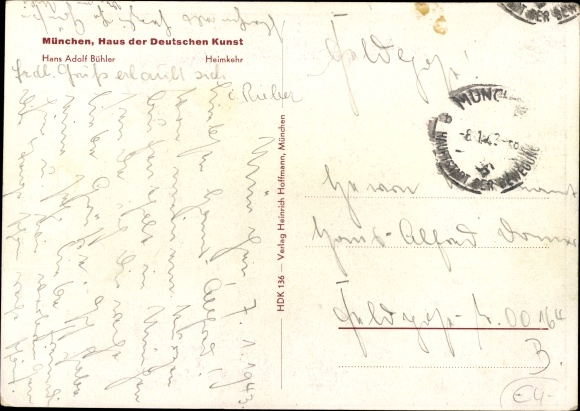 Artist PC Bühler, Hans Adolf, homecoming, HDK No. 136