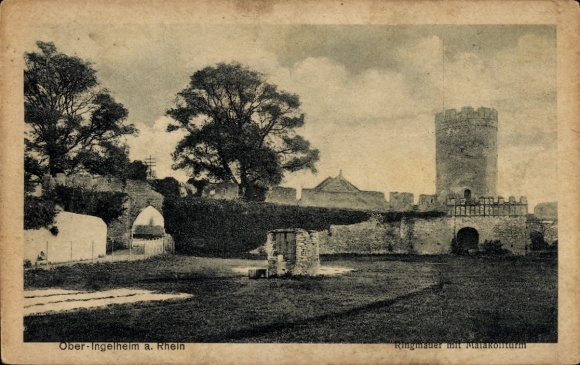 Postcard Ingelheim am Rhein, ring wall with Malakoff tower