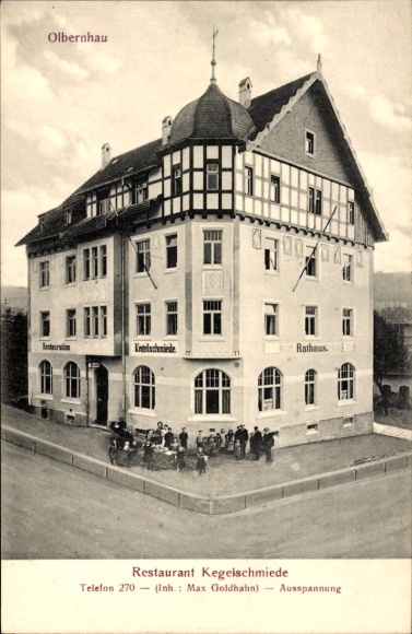 Ak Olbernhau im Erzgebirge, Restaurant Kegelschmiede