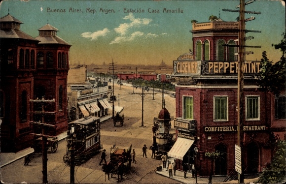 Briefkaart Buenos Aires Argentinië, Estación Casa Amarilla