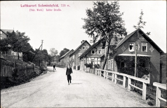 Postcard Schmiedefeld am Rennsteig Suhl Thuringia, Suhler Straße
