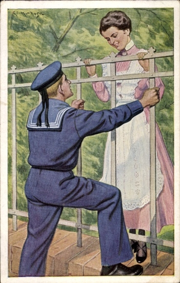 Artist Postcard Nagel, Günther, Our Navy Blues, Ready for Battle, Sailor, Novitas 20/202