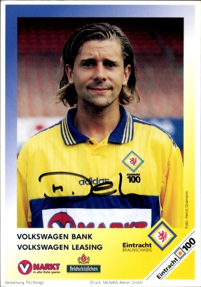 Autograph card footballer Marco Dehne, Eintracht Braunschweig, autograph