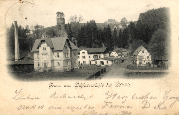 Ak Zöblitz Marienberg im Erzgebirge Sachsen, Schlossmühle