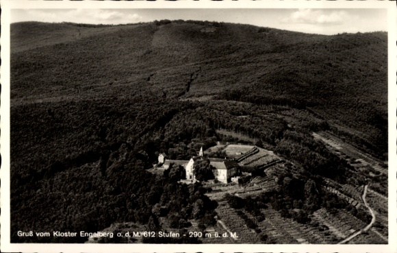 Postcard Großheubach am Main Lower Franconia, Engelberg Monastery, aerial photograph