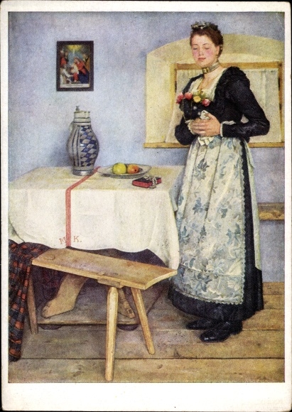 Kunstenaarskaart Hilz, Sepp, The Farmer's Bride, HDK 142