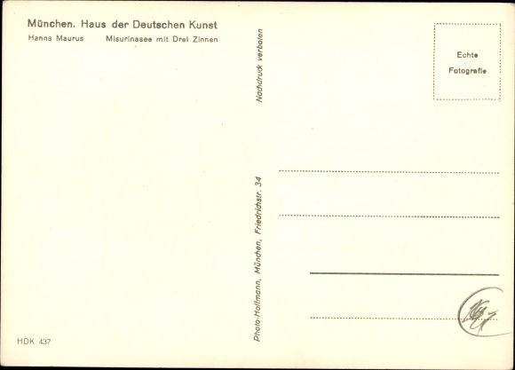 Artist PC Maurus, Hanns, Misurinasee with Drei Zinnen, HDK 437, forest, mountain peaks