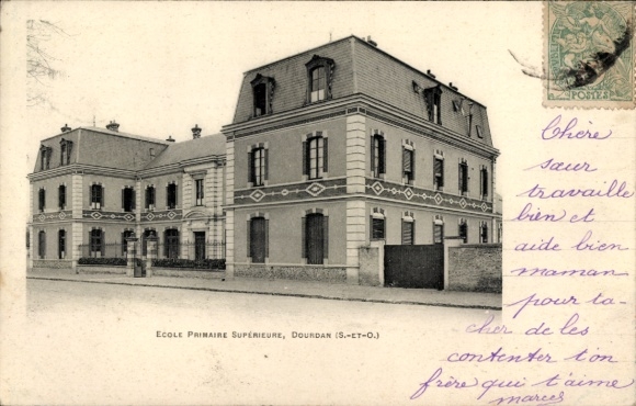 Ak Dourdan Essonne, Ecole Primaire Supérieure,  Schulgebäude, 