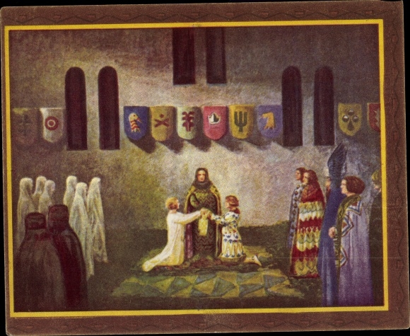 Collection picture The Nibelungen song, IV. Frieze, How Mrs. Kriemhilde came to the Huns, Giselher, Dietlind