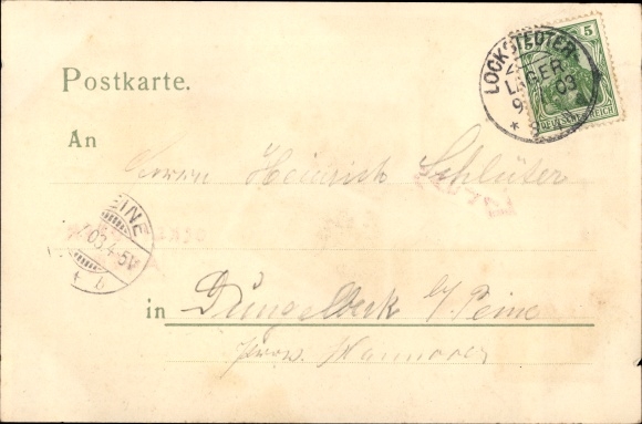 litho Lockstedt, Lockstedter kamp, Sörensen's Hotel, Gravelottestrasse, Walderseestein, Casino