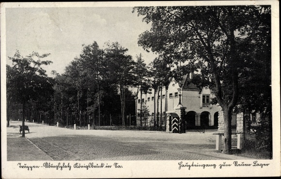 Postcard Königsbrück in Upper Lusatia, military training area, main entrance to the new camp