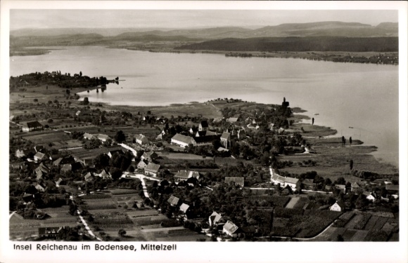 Ak Insel Reichenau Bodensee, Fliegeraufnahme, Mittelzell