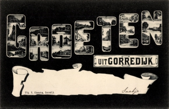 Letters Postcard Gorredijk Opsterland Friesland Netherlands, partial views