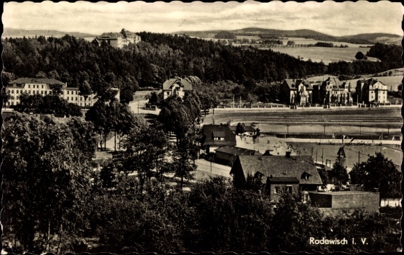 Postcard Rodewisch in Vogtland Saxony, partial view