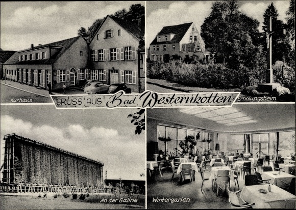 Postcard Westernkotten Erwitte in Westphalia, Saline, Kurhaus, convalescent home