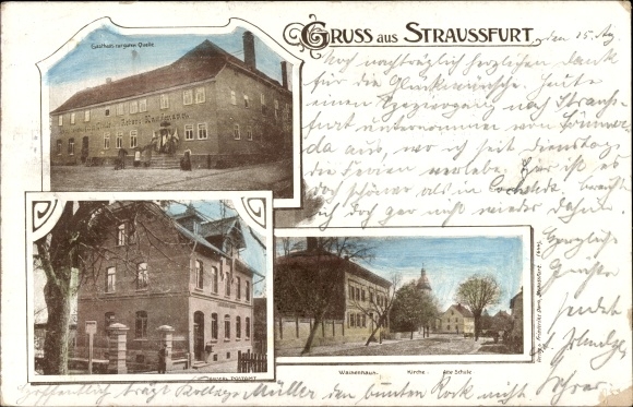 PC Straußfurt in Thuringia, inn at the good source, orphanage, school, church