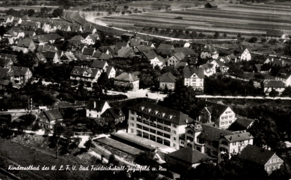 Ak Bad Friedrichshall in Württemberg, Fliegeraufnahme, Kindersolbad des W.L.F.V.