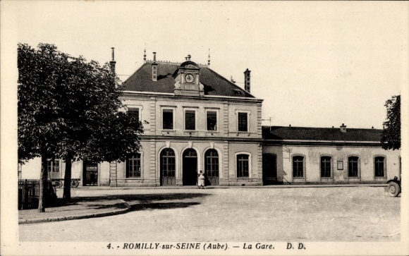 Ansichtkaart Romilly sur Seine Aube, treinstation