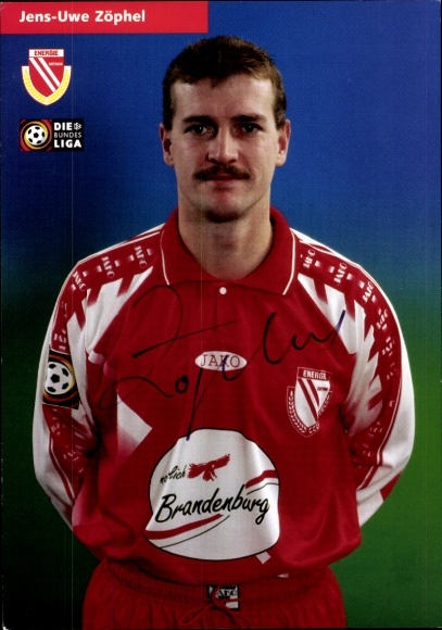 Autogrammkarte Fußballer Jens-Uwe Zöphel, FC Energie Cottbus, Autogramm