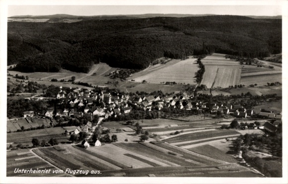 Postcard Unterheinriet Untergruppenbach, view of the village, aerial photograph