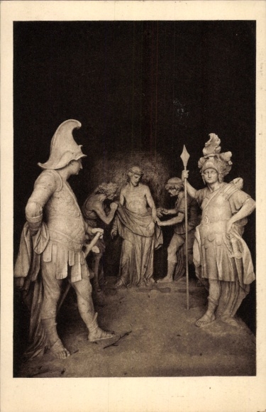 Postcard X. Station, Jesus is stripped of his clothes