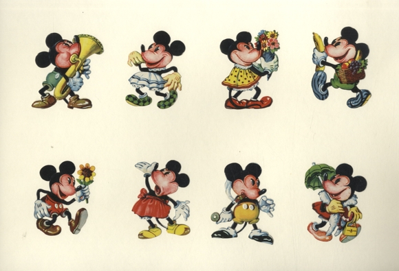 8 Oblaten Mickey Mouse, Größe je ca. 8 x 6 / 7 cm