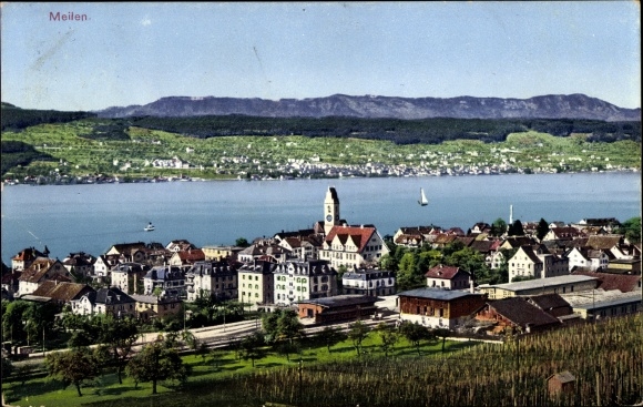 PC Miles Canton Zurich, view of the town, train station, track side