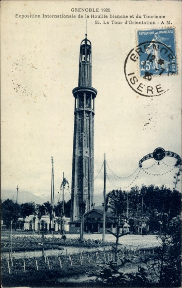 Ak Grenoble Isère, Grenoble 1925, Exposition Internationale, La Tour d'Orientation, Turm