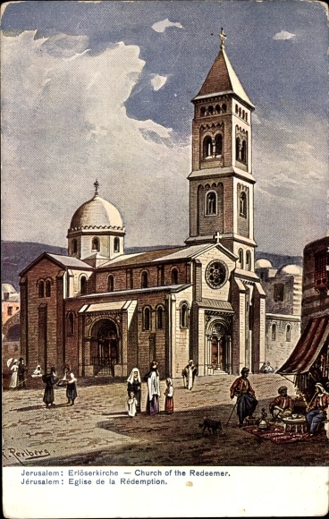 Artist PC Perlberg, F., Jerusalem Israel, Church of the Redeemer