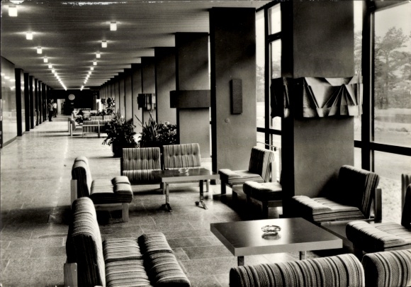 Postcard Ostseebad Zinnowitz on Usedom, modern lobby, comfortable seating, young interior