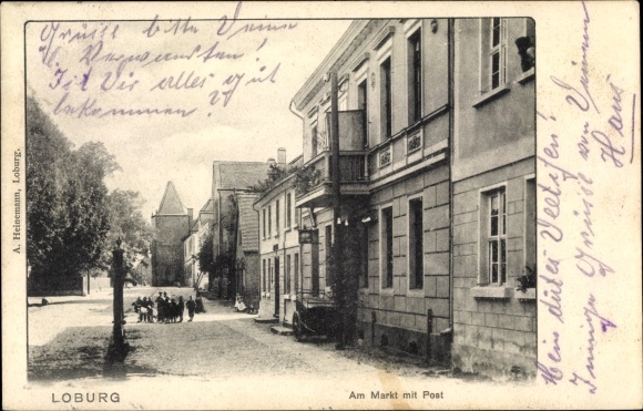 PC Loburg Möckern in Saxony Anhalt, lot at the market, post