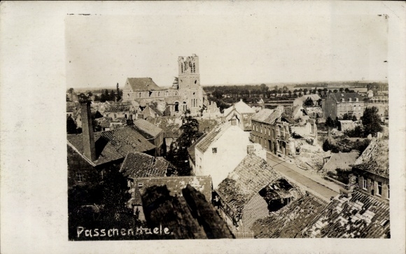 Ak Paschendaele Passendale Westflandern, Stadt in Trümmern