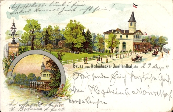 Litho Hamburg Wandsbek Bergstedt, Rodenbeker Quellental, Gasthaus