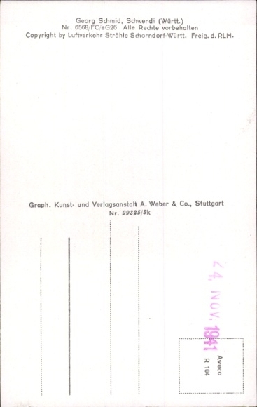 Postcard Schwendi in Upper Swabia, aerial photograph