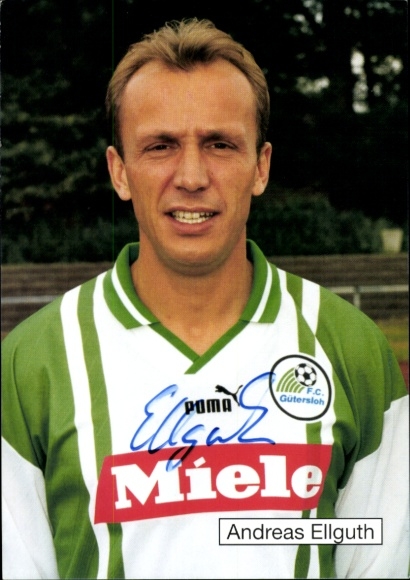 Autogrammkarte Fußballer Andreas Ellguth, FC Gütersloh, Autogramm