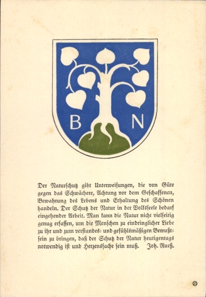 Postcard Bund Naturschutz in Bayern, coat of arms, stamp Berlin Großdeutscher Reichstag 1942